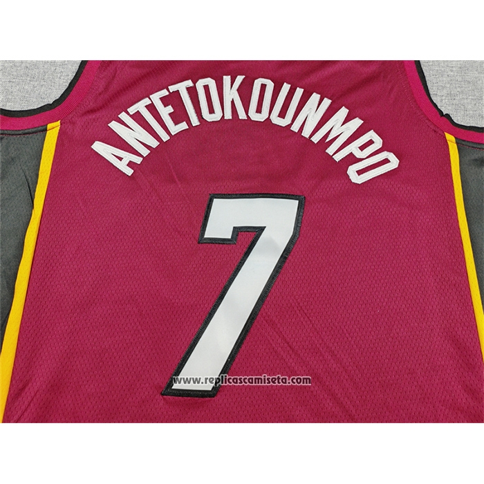 Camiseta Miami Heat Giannis Antetokounmpo NO 7 Statement Rojo